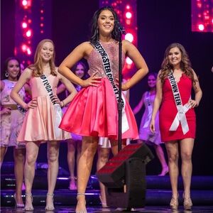 Pink Satin Pageant Dress